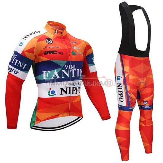 Abbigliamento Ciclismo Vini Fantini Manica Lunga 2019 Arancione